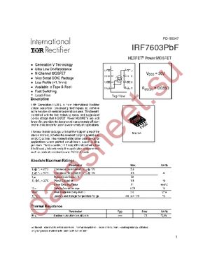 IRF7603TRPBF datasheet  